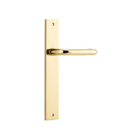 Iver Oslo Lever Handle on Rectangular Backplate Passage Polished Brass 10344