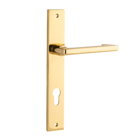 Iver Baltimore Return Lever Rectangle Backplate Euro Polished Brass 10348E85