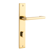 Iver Baltimore Return Lever Rectangle Backplate Privacy Polished Brass 10348P85