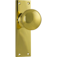 Tradco Victorian Knob on Long Backplate Passage Polished Brass 1035