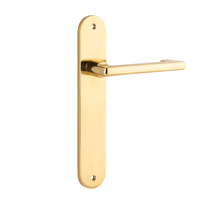 Iver Baltimore Return Lever on Oval Backplate Passage Polished Brass 10352