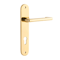 Iver Baltimore Return Lever on Oval Backplate Euro Polished Brass 10352E85