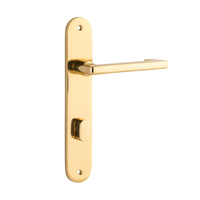 Iver Baltimore Return Lever on Oval Backplate Privacy Polished Brass 10352P85