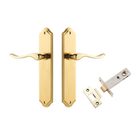 Iver Stirling Door Lever Handle on Shouldered Backplate Passage Kit Polished Brass 10422KPASS60