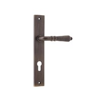 Iver Sarlat Lever Handle on Rectangular Backplate Euro Signature Brass 10700E85