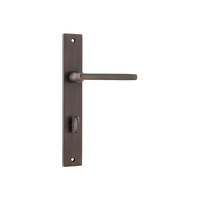 Iver Baltimore Lever on Rectangular Backplate Privacy Signature Brass 10702P85