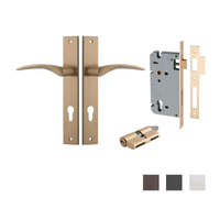 Iver Oxford Door Lever Handle on Rectangular Backplate Entrance Kit Key/Key - Available in Various Finishes
