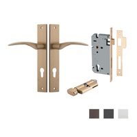 Iver Oxford Door Lever Handle on Rectangular Backplate Entrance Kit Key/Thumb - Available in Various Finishes