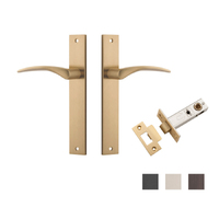 Iver Oxford Door Lever Handle on Rectangular Backplate Passage Kit - Available in Various Finishes