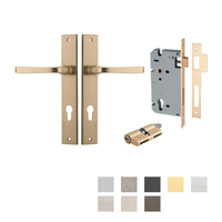 Iver Annecy Door Lever Handle on Rectangular Backplate Entrance Kit Key/Key - Available in Various Finishes