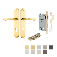 Iver Sarlat Door Lever Handle on Shouldered Backplate Entrance Kit Key/Thumb - Available in Various Sizes