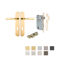 Iver Sarlat Door Lever Handle on Oval Backplate Entrance Kit Key/Thumb - Available in Various Finishes