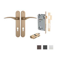 Iver Oxford Door Lever Handle on Oval Backplate Entrance Kit Key/Key - Available in Various Finishes