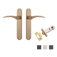 Iver Oxford Door Lever Handle on Oval Backplate Passage Kit - Available in Various Finishes