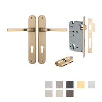 Iver Annecy Door Lever Handle on Oval Backplate Entrance Kit Key/Key - Available in Various Finishes