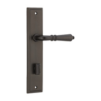 Iver Sarlat Door Lever Handle on Stepped Backplate Privacy Set Signature Brass 10736P85