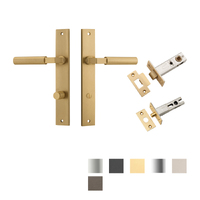 Iver Berlin Door Lever Handle on Rectangular Backplate Privacy Kit - Available in Various Finishes