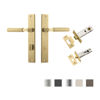 Iver Brunswick Door Lever Handle on Rectangular Backplate Privacy Kit - Available in Various Finishes