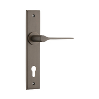 Iver Como Door Lever Handle on Chamfered Backplate Euro Signature Brass 10758E85