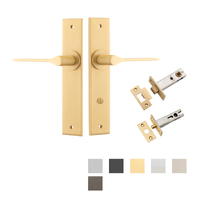 Iver Como Door Lever Handle on Chamfered Backplate Privacy Kit - Available in Various Finishes