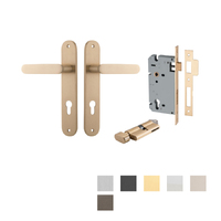 Iver Bronte Door Lever Handle on Oval Backplate Entrance Kit Key/Thumb - Available in Various Finishes