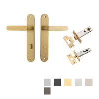 Iver Bronte Door Lever Handle on Oval Backplate Privacy Kit with Turn - Available in Various Finishes
