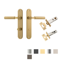 Iver Berlin Door Lever Handle on Oval Backplate Privacy Kit - Available in Various Finishes