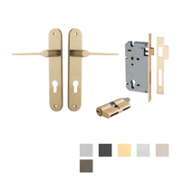 Iver Como Door Lever Handle on Oval Backplate Entrance Kit Key/Key - Available in Various Finishes