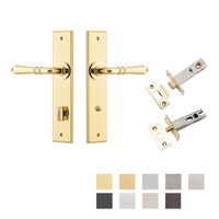 Iver Sarlat Door Lever Handle on Chamfered Backplate Privacy Kit - Available in Various Finishes