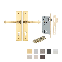 Iver Verona Door Lever Handle on Chamfered Backplate Entrance Kit Key/Thumb - Available in Various Finishes