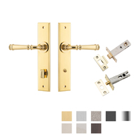 Iver Verona Door Lever Handle on Chamfered Backplate Privacy Kit - Available in Various Finishes