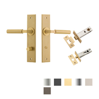 Iver Berlin Door Lever Handle on Chamfered Backplate Privacy Kit - Available in Various Finishes