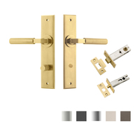 Iver Brunswick Door Lever Handle on Chamfered Backplate Privacy Kit - Available in Various Finishes