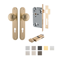 Iver Paddington Door Knob on Oval Backplate Entrance Kit Key/Thumb - Available in Various Finishes