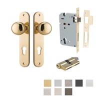 Iver Cambridge Door Knob on Oval Backplate Entrance Kit Key/Key - Available in Various Finishes