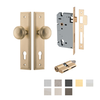 Iver Paddington Door Knob on Stepped Backplate Entrance Kit Key/Key - Available in Various Finishes
