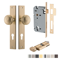 Iver Paddington Door Knob on Stepped Backplate Entrance Kit Key/Thumb - Available in Various Finishes