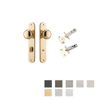 Iver Cambridge Door Knob on Oval Backplate Privacy Kit with Turn - Available in Various Finishes