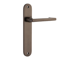 Iver Baltimore Return Lever on Oval Backplate Passage Signature Brass 10852
