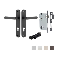 Iver Osaka Door Lever Handle on Oval Backplate Entrance Kit Key/Thumb - Available in Various Finishes