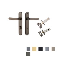 Iver Osaka Door Lever on Oval Backplate Privacy Kit with Turn - Available in Various Finishes