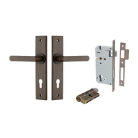 Iver Osaka Door Lever on Chamfered Backplate Entrance Kit Key/Key Signature Brass 10868KENTR60KK