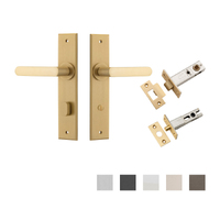 Iver Osaka Door Lever Handle on Chamfered Backplate Privacy Kit - Available in Various Finishes