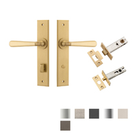 Iver Copenhagen Door Lever Handle on Chamfered Backplate Privacy Kit - Available in Various Finishes
