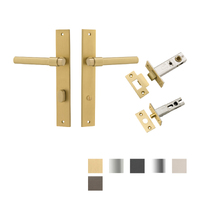 Iver Helsinki Door Lever on Rectangular Backplate Privacy Kit with Turn - Available in Various Finishes