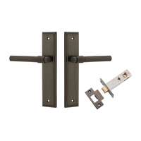 Iver Helsinki Door Lever Handle on Stepped Backplate Passage Kit Signature Brass 10902KPASS60