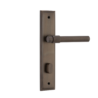 Iver Helsinki Lever Handle on Stepped Backplate Privacy Signature Brass 10902P85