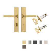 Iver Helsinki Door Lever Handle on Chamfered Backplate Privacy Kit - Available in Various Finishes
