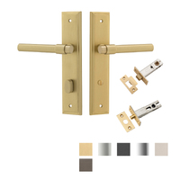 Iver Helsinki Door Lever on Stepped Backplate Privacy Kit with Turn - Available in Various Finishes
