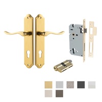 Iver Stirling Door Lever Handle on Shouldered Backplate Entrance Kit Key/Key - Available in Various Finishes